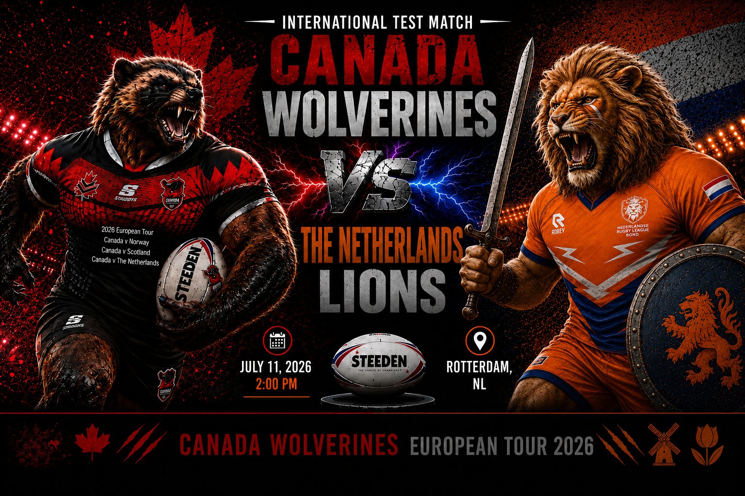 Canada Wolverines vs Netherlands Lions — July 11, 2026, Rotterdam