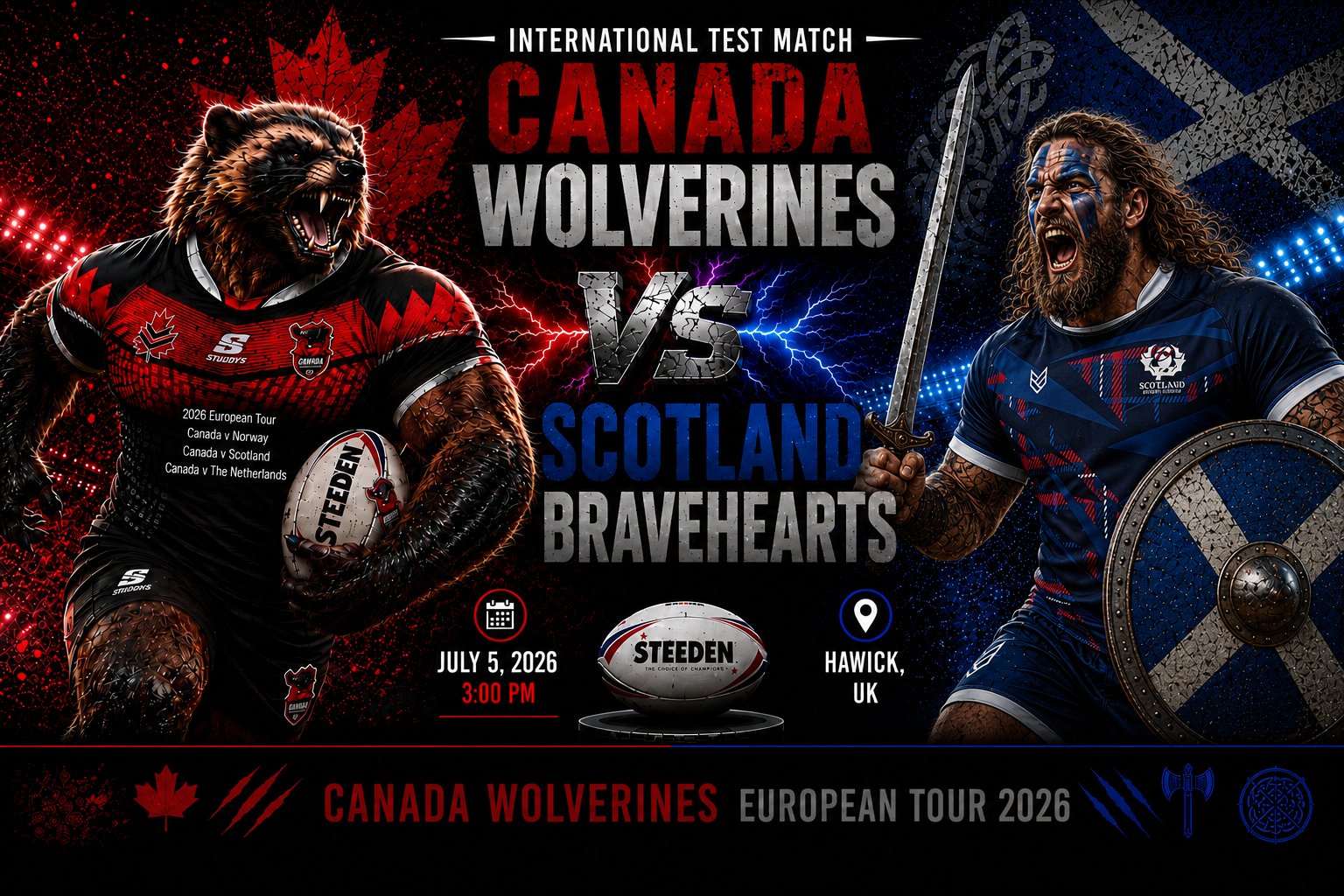 Canada Wolverines vs Scotland Bravehearts — July 5, 2026, Hawick